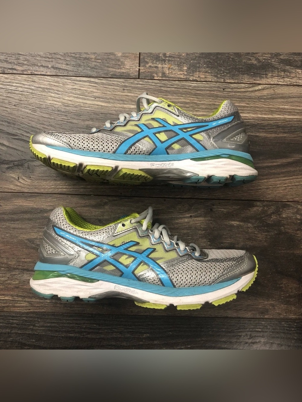 Asics Women's Size 7.5 GT-2000 T656N Gray Blue Green Running Athletic Shoes